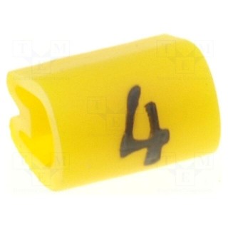 Markers | Marking: 4 | 2÷3.2mm | PVC | yellow | -45÷70°C | leaded