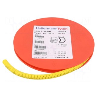Markers | Marking: 4 | 4÷9mm | PVC | yellow | -65÷105°C | leaded | HGDC4-9