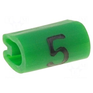 Markers for cables and wires | Label symbol: 5 | 1.5÷2mm | PVC
