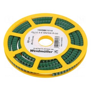 Markers | Marking: 5 | 4÷10mm | PVC | green | -30÷80°C | leaded | CLI C