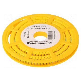 Markers | Marking: 6 | 4÷10mm | PVC | yellow | -30÷80°C | leaded | CLI C