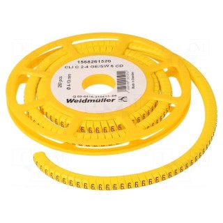 Markers | Marking: 6 | 4÷10mm | PVC | yellow | -30÷80°C | leaded | CLI C