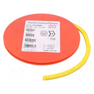 Markers | Marking: 6 | 4÷9mm | PVC | yellow | -65÷105°C | leaded | HGDC4-9
