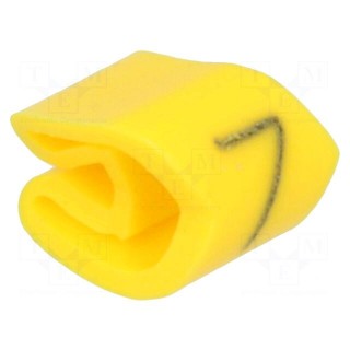 Markers for cables and wires | Label symbol: 7 | 3÷5mm | PVC | yellow