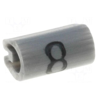 Markers for cables and wires | Label symbol: 8 | 1.5÷2mm | PVC | grey