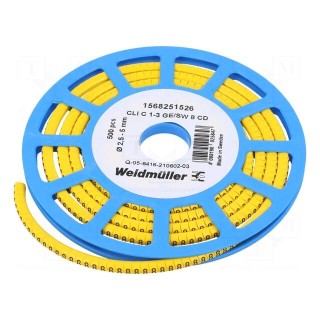 Markers | Marking: 8 | 2.5÷5mm | PVC | yellow | -30÷80°C | leaded | CLI C