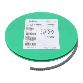 Markers | Marking: 8 | 2÷5mm | PVC | grey | -65÷105°C | leaded | HGDC2-5