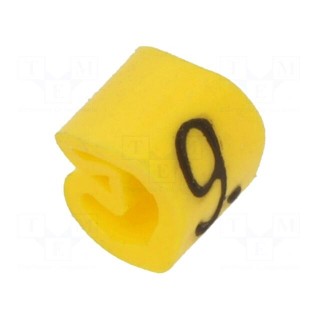 Markers | Marking: 9 | 1.3÷3mm | PVC | yellow | -30÷80°C | leaded | CLI C