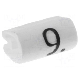 Markers | Marking: 9 | 1.5÷2mm | PVC | white | -45÷70°C | leaded