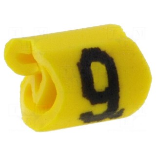 Markers | Marking: 9 | 1÷3mm | PVC | yellow | -65÷105°C | leaded | HGDC1-3