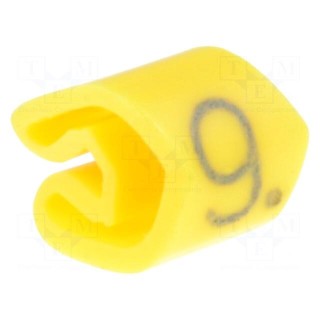 Markers for cables and wires | Label symbol: 9 | 3÷5mm | PVC | yellow