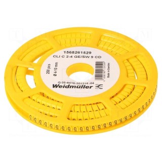 Markers | Marking: 9 | 4÷10mm | PVC | yellow | -30÷80°C | leaded | CLI C