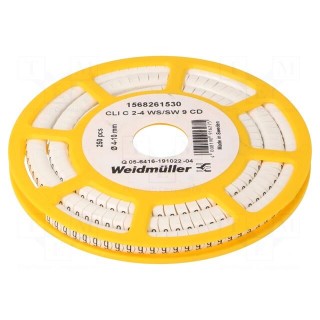 Markers | Marking: 9 | 4÷10mm | PVC | white | -30÷80°C | leaded | CLI C