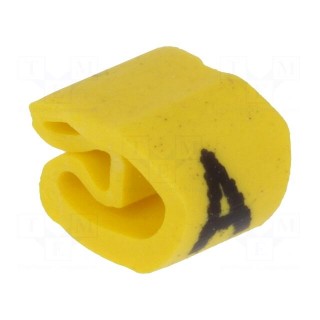 Markers for cables and wires | Label symbol: A | 2÷5mm | PVC | yellow