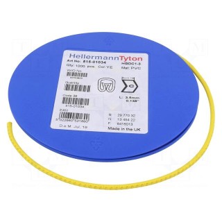Markers | Marking: C | 1÷3mm | PVC | yellow | -65÷105°C | leaded | HGDC1-3