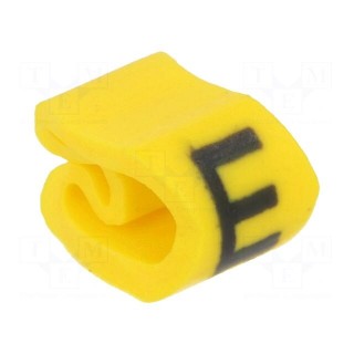 Markers for cables and wires | Label symbol: E | 2÷5mm | PVC | yellow