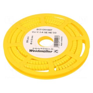 Markers | Marking: empty | 4÷10mm | PVC | yellow | -30÷80°C | leaded | reel