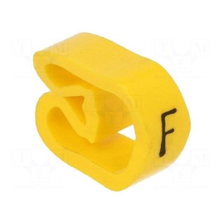 Markers | Marking: F | 8÷16mm | PVC | yellow | -30÷80°C | leaded | CLI C