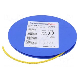 Markers | Marking: G | 1÷3mm | PVC | yellow | -65÷105°C | leaded | HGDC1-3