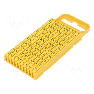 Markers for cables and wires | Label symbol: G | 4.3÷5.3mm | yellow
