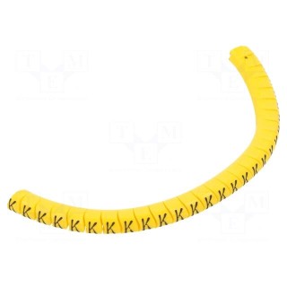 Markers | Marking: K | 2.5÷5mm | PVC | yellow | -30÷60°C | leaded | PA-1