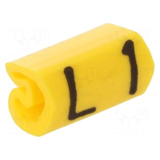 Markers | Marking: L1 | 1.3÷3mm | PVC | yellow | -30÷80°C | leaded | CLI C