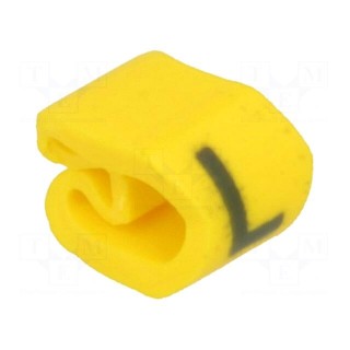 Markers for cables and wires | Label symbol: L | 2÷5mm | PVC | yellow