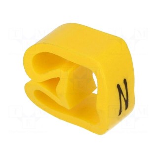 Markers | Marking: N | 8÷16mm | PVC | yellow | -30÷80°C | leaded | CLI C