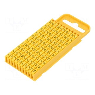 Markers for cables and wires | Label symbol: O | 4.3÷5.3mm | yellow