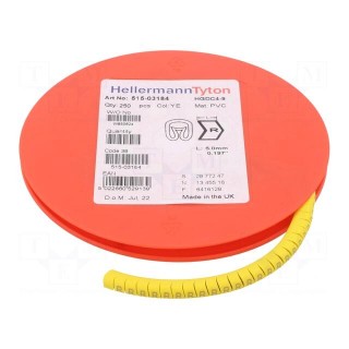 Markers | Marking: R | 4÷9mm | PVC | yellow | -65÷105°C | leaded | HGDC4-9