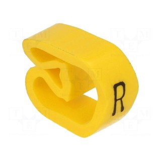 Markers | Marking: R | 8÷16mm | PVC | yellow | -30÷80°C | leaded | CLI C