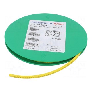 Markers | Marking: T | 2÷5mm | PVC | yellow | -65÷105°C | leaded | HGDC2-5