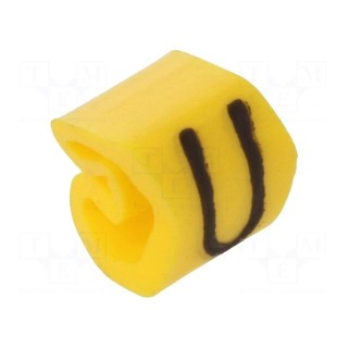 Markers | Marking: U | 1.3÷3mm | PVC | yellow | -30÷80°C | leaded | CLI C