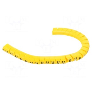 Markers | Marking: V | 2.5÷5mm | PVC | yellow | -30÷60°C | leaded | PA-1