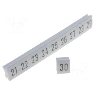 Markers for rail connectors | Label symbol: 21-30 | push-in | 5mm