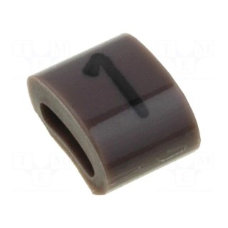Markers for cables and wires | Label symbol: 1 | 1.1÷2.5mm | H: 3mm