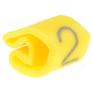 Markers for cables and wires | Label symbol: 2 | 3÷5mm | PVC | yellow