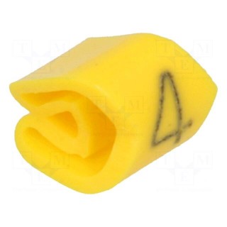 Markers for cables and wires | Label symbol: 4 | 3÷5mm | PVC | yellow