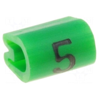 Markers for cables and wires | Label symbol: 5 | 2.9÷4.7mm | PVC