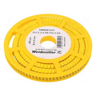 Markers | Marking: 5 | 4÷10mm | PVC | yellow | -30÷80°C | leaded | CLI C