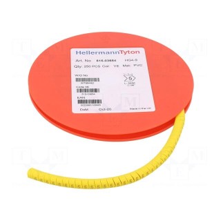 Markers | Marking: 5 | 4÷9mm | PVC | yellow | -65÷105°C | leaded | HGDC4-9