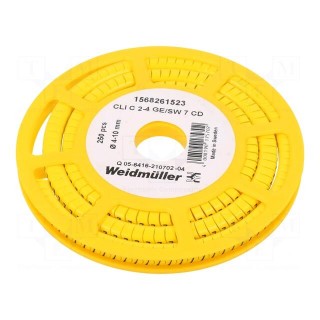 Markers | Marking: 7 | 4÷10mm | PVC | yellow | -30÷80°C | leaded | CLI C