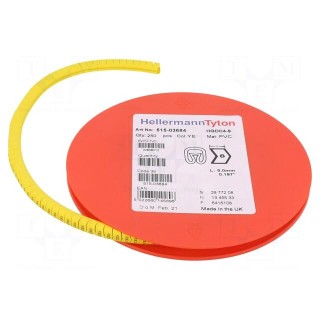 Markers | Marking: 8 | 4÷9mm | PVC | yellow | -65÷105°C | leaded | HGDC4-9