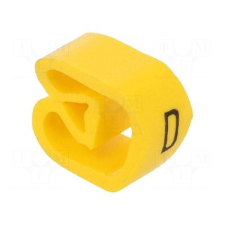 Markers | Marking: D | 8÷16mm | PVC | yellow | -30÷80°C | leaded | CLI C