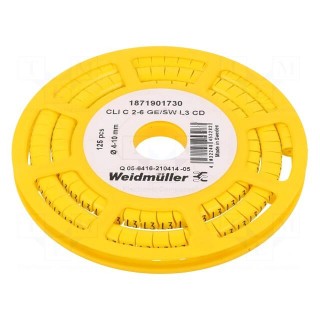 Markers | Marking: L3 | 4÷10mm | PVC | yellow | -30÷80°C | leaded | CLI C