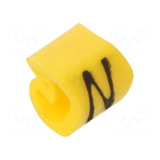 Markers | Marking: N | 1.3÷3mm | PVC | yellow | -30÷80°C | leaded | CLI C
