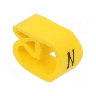 Markers | Marking: N | 8÷16mm | PVC | yellow | -30÷60°C | leaded | PA-3