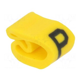 Markers for cables and wires | Label symbol: P | 2÷5mm | PVC | yellow