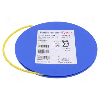 Markers | Marking: W | 1÷3mm | PVC | yellow | -65÷105°C | leaded | HGDC1-3
