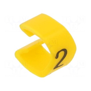 Markers | Marking: 2 | 4÷5mm | PVC | yellow | -30÷80°C | push-in | CLI O